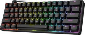 img 4 attached to 🎮 Punkston TH61 60% Mechanical Gaming Keyboard, RGB Backlit Ultra-Compact Mini Mechanical Keyboard, Full Keys Programmable - Black (Optical Black Switch)