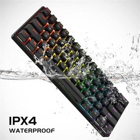 img 2 attached to 🎮 Punkston TH61 60% Mechanical Gaming Keyboard, RGB Backlit Ultra-Compact Mini Mechanical Keyboard, Full Keys Programmable - Black (Optical Black Switch)