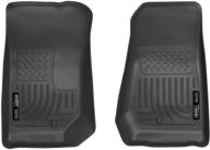 🐺 husky liners 18021 передние коврики weatherbeater для jeep wrangler 2007-2013 - черные логотип