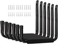 organize your garage with heavy duty 9'' jumbo arm wall mount hooks - perfect for ladders, tools, bikes, chairs & garden hose (6 pack, black) logo