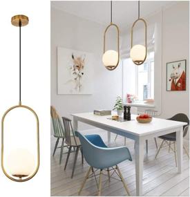 img 4 attached to Modern Style Chandelier Pendant Lighting – Adjustable Fixture with Frosted Glass Globe Lampshade – Perfect for Indoor Hanging in Kitchen, Dining Room, and Bedroom – One-Light Lamp