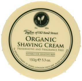 img 1 attached to 🪒 Premium Taylor of Old Bond Street Organic Shaving Cream - Aloe & Jojoba Infused | New 5.3 oz.