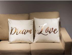 img 1 attached to 🌹 Juvale 4 Pack Rose Gold Throw Pillow Covers for Sofa - Stylish Decorative Couch Cushion Cases for Home Decor (Live Laugh Love Dream, 17 x 17 in)