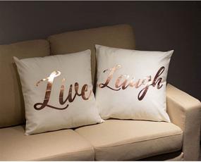 img 2 attached to 🌹 Juvale 4 Pack Rose Gold Throw Pillow Covers for Sofa - Stylish Decorative Couch Cushion Cases for Home Decor (Live Laugh Love Dream, 17 x 17 in)