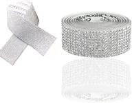 🎀 3 yards rhinestone sticker set - self adhesive crystal rhinestone ribbon, sparkly diamond ribbon belt bling stickers for diy decorations, arts & crafts, gift wrap, cups, laptops, cars, and phones (silver) logo