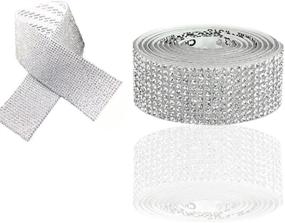 img 4 attached to 🎀 3 Yards Rhinestone Sticker Set - Self Adhesive Crystal Rhinestone Ribbon, Sparkly Diamond Ribbon Belt Bling Stickers for DIY Decorations, Arts & Crafts, Gift Wrap, Cups, Laptops, Cars, and Phones (Silver)