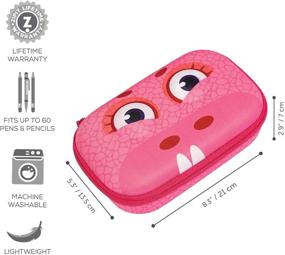 img 1 attached to 🎒 Wildlings Pencil Box for Kids - Cute Storage Case for School Supplies, Holds 60 Pens, Zipper Closure, Machine Washable - Pink