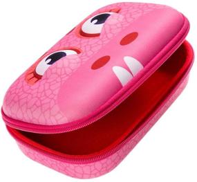 img 3 attached to 🎒 Wildlings Pencil Box for Kids - Cute Storage Case for School Supplies, Holds 60 Pens, Zipper Closure, Machine Washable - Pink