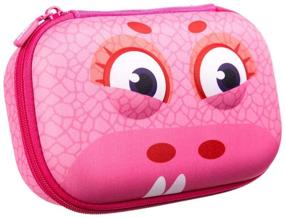 img 4 attached to 🎒 Wildlings Pencil Box for Kids - Cute Storage Case for School Supplies, Holds 60 Pens, Zipper Closure, Machine Washable - Pink