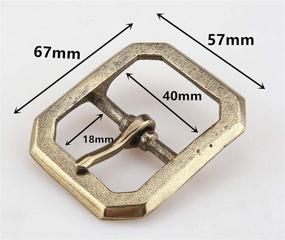 img 2 attached to Kokungkuan Brass Square Center Buckle Men's Accessories