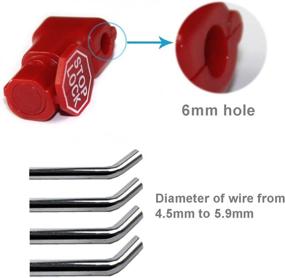 img 1 attached to 6mm Red Plastic Peg Hook Stop Lock for Preventing Sweep Theft on Wire Pegs - Retail Shop Anti-Theft Display Slatwall and Pegboard Hook Lock (Red Stop Locks)