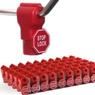 6mm red plastic peg hook stop lock for preventing sweep theft on wire pegs - retail shop anti-theft display slatwall and pegboard hook lock (red stop locks) logo