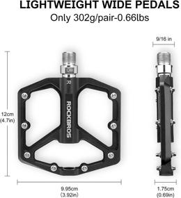 img 2 attached to 🚲 ROCKBROS MTB Pedals: Aluminum Flat Pedals for Mountain Bikes | Sealed Bearing, Lightweight Platform for Road, BMX, and MTB Bikes