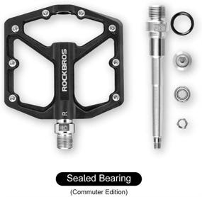 img 1 attached to 🚲 ROCKBROS MTB Pedals: Aluminum Flat Pedals for Mountain Bikes | Sealed Bearing, Lightweight Platform for Road, BMX, and MTB Bikes