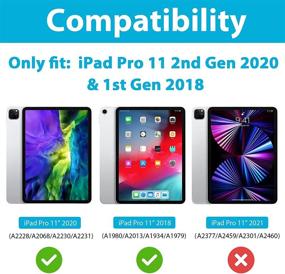 img 3 attached to Чехол ProCase для iPad Pro 11 дюймов 2-го поколения 2020 года и 2018 года с поддержкой зарядки Apple Pencil 2, элегантный защитный чехол-фолио с подставкой для iPad Pro 11 дюймов 2020 2018 года выпуска - красный