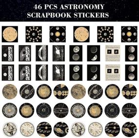 img 1 attached to 🌙 Mysterious Planet Aesthetic Stickers Set: Vintage Astronomy Celestial Journaling Stickers for Moon Phase Scrapbooking and Journal Supplies