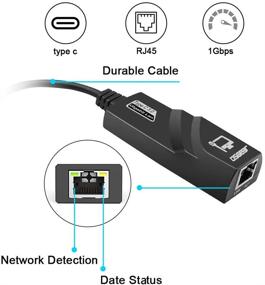 img 1 attached to 💻 OSGEAR Адаптер USB C в Ethernet - Конвертер сетевого кабеля типа C для RJ45, Thunderbolt 3, USB 3.1 - Гигабитный LAN 10/100/1000Мбит/с - Windows, Surface Book, XPS совместим и многое другое