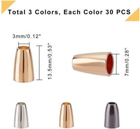 img 3 attached to 🔔 PandaHall 20PCS 3 Colors Metal Bell Stopper and 90PCS Conical Metal Cord Rope Locks - Zipper Pull Ends and Toggle Clip for Backpack Bag, Lanyard, and Clothing Fastener