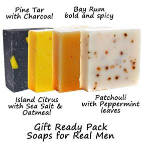 img 2 attached to 🧼 360Feel Men's Soap Bar Handmade - Masculine Fragrance, Patchouli, Pine Tar with Charcoal Beeswax, Citrus - Gift Pack - Natural Men Soap - Gift for Him Bay Rum 20 Oz: Indulge in Luxurious Handmade Soap with Distinctive Masculine Notes