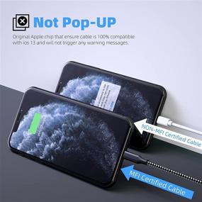 img 3 attached to 🔌 High-Quality 3-Pack 10ft Mfi Certified Lightning Cable, Fast Charging Nylon Braided Syncing Cord for iPhone 12 11 Pro Max Xs X XR 8 7 ES and More!