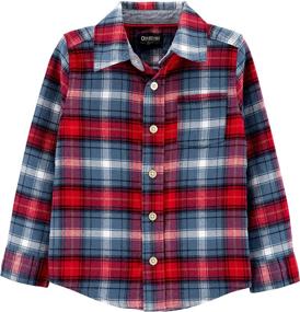 img 2 attached to 👕 Adorable Buttonfront Green Plaid Boys' Toddler Clothing: Tops, Tees & Shirts