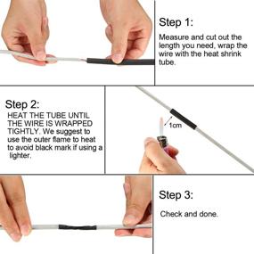 img 1 attached to Uxcell Heat Shrink Tubing 2Mm Dia 2:1 Heat Shrink Tube Wrap Cable Sleeve 1M White