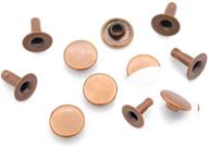 🔒 100-pack of craftmemore flat rivets - single cap studs for leather craft - copper, 9mm logo