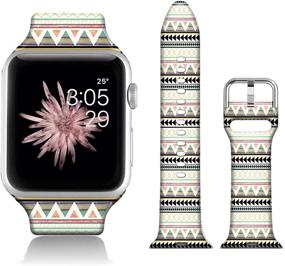 img 4 attached to FTFCASE Sport Bands Compatible With IWatch 38Mm/40Mm Aztec Stripes