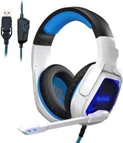 img 4 attached to 🎧 Immerse Yourself in Gaming with PC USB Gaming Headset – Noise Canceling Mic, 7.1 Surround Sound, Soft Memory Foam, LED Light for PC, Laptop, Mac