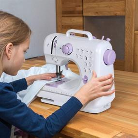 img 2 attached to Portable Household Electric Sewing Machine: Multifunctional Crafting Mending Machine with Adjustable Speed, Overlock, 12 Stitches Patterns. Ideal for Children, Parents, Beginners, Amateurs. Lightweight Design.