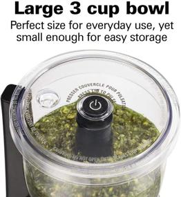 img 2 attached to Hamilton Beach Mini 3-Cup Food Processor & Vegetable Chopper (72850) - 350 Watts, Dicing, Mincing, and Puree Functions, Black