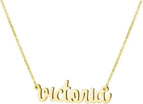 img 4 attached to 🎁 Yiyang Customized Name Necklace - 18K Gold Plated Stainless Steel Pendant Jewelry Ideal Birthday Gift for Girls