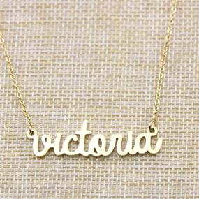 img 2 attached to 🎁 Yiyang Customized Name Necklace - 18K Gold Plated Stainless Steel Pendant Jewelry Ideal Birthday Gift for Girls