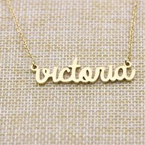 img 3 attached to 🎁 Yiyang Customized Name Necklace - 18K Gold Plated Stainless Steel Pendant Jewelry Ideal Birthday Gift for Girls