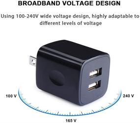 img 3 attached to 🔌 FiveBox USB Зарядное устройство для стены, 3 штуки, двухпортовый блок зарядки 2.1A, кирпичная база, зарядный куб, штекерное зарядное устройство для телефона - совместимое с iPhone XS Max/XR/X/8/7/6/6s, iPad, Samsung Galaxy S9 S8 S7 S6, LG