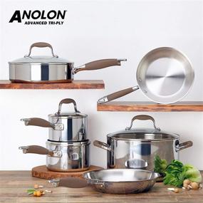 img 3 attached to 🍳 Anolon Advanced Triply Stainless Steel Cookware Pots and Pans Set, 10 Piece: Superior Quality for Professional Grade Cooking