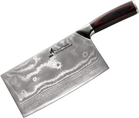 img 4 attached to 🔪 ZHEN Japanese VG-10 67-Layer Damascus Steel 8-Inch Slicer Chopping Chef Butcher Knife/Cleaver: Superior Quality for Large Cutting Tasks