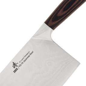 img 2 attached to 🔪 ZHEN Japanese VG-10 67-Layer Damascus Steel 8-Inch Slicer Chopping Chef Butcher Knife/Cleaver: Superior Quality for Large Cutting Tasks