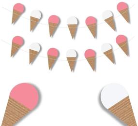 img 1 attached to Ice Cream Cone Garland Photo Props: Perfect Summer Decorations for Sweet Birthday Parties, Kids' Room, and Baby Girl Celebrations!