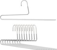 🧥 mawa by reston lloyd non-slip reverse hook trouser series clothes hanger - set of 10, white logo