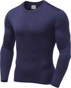 img 3 attached to 9M Men's Ultra Soft Thermal Shirt - Compression Baselayer Crew Neck Top - Fleece Lined Long Sleeve Underwear for Enhanced Warmth