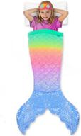 🧜 blankie tails mermaid blanket - rainbow glitter double-sided wearable blanket with sleep mask - perfect for kids, adults, and teens logo