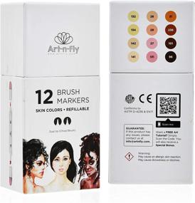 img 1 attached to Professional Brush Tip Skin Tone Markers Set Of 12 Flesh Colored Manga Markers For Drawing Sketching Illustration