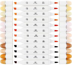 img 3 attached to Professional Brush Tip Skin Tone Markers Set Of 12 Flesh Colored Manga Markers For Drawing Sketching Illustration