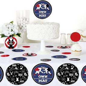 img 1 attached to 🤼 Big Dot of Happiness Own the Mat - Wrestling Themed Birthday Party Giant Circle Confetti - Wrestler Party Decorations - Large Confetti Pack of 27