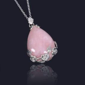 img 2 attached to Women's Healing Crystal Necklace: Natural Stone Pendant on 20" Stainless Steel/Silver Plated Chain
