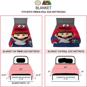 img 1 attached to Franco Kids Bedding Mario Super Soft Micro Raschel Blanket- 62 in x 90 in: A Cozy and Stylish Addition to Every Child's Bedroom