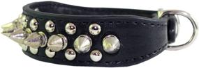 img 2 attached to 🐶 Stylish 8"-10" Faux Leather Spiked Studded Punk Dog Collar – Perfect for Small/X-Small Breeds and Puppies, Black, 7/8" Wide