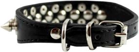 img 1 attached to 🐶 Stylish 8"-10" Faux Leather Spiked Studded Punk Dog Collar – Perfect for Small/X-Small Breeds and Puppies, Black, 7/8" Wide