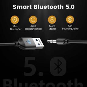 img 1 attached to Enhance Music Streaming with MAEDHAWK Bluetooth Receiver BT Cable: BT5.0, 3.5mm Audio Jack, Hands-Free Calling